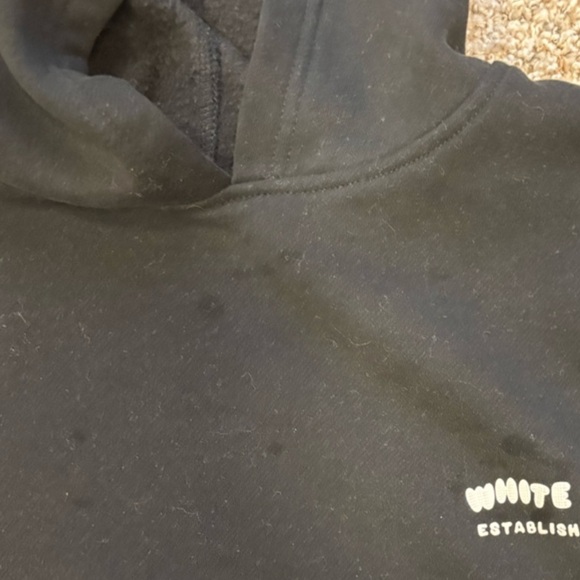 WHITE FOX Hoodie Shorts Set Two Piece Bundle Sweatshirt Shorts Boutique Black ML - Picture 5 of 5